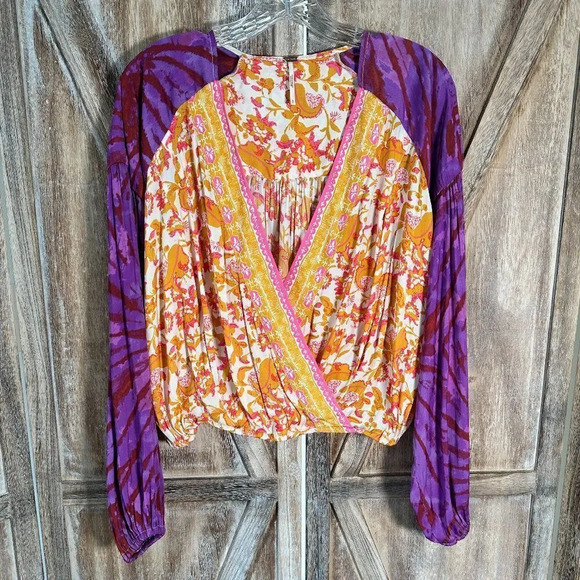 Free People Cruisin Together Mixed-print Cropped Top - Picture 4 of 7